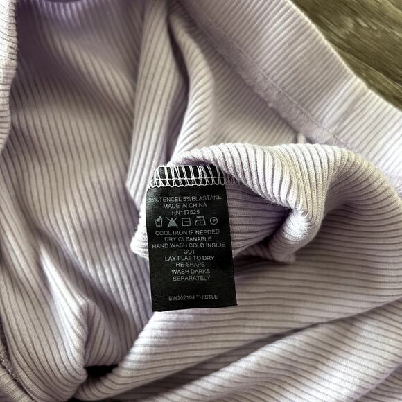 EUC WSLY Ribbed Shorts Size Medium Lavender Drawstring Lounge Pajama Pants - Picture 6 of 14